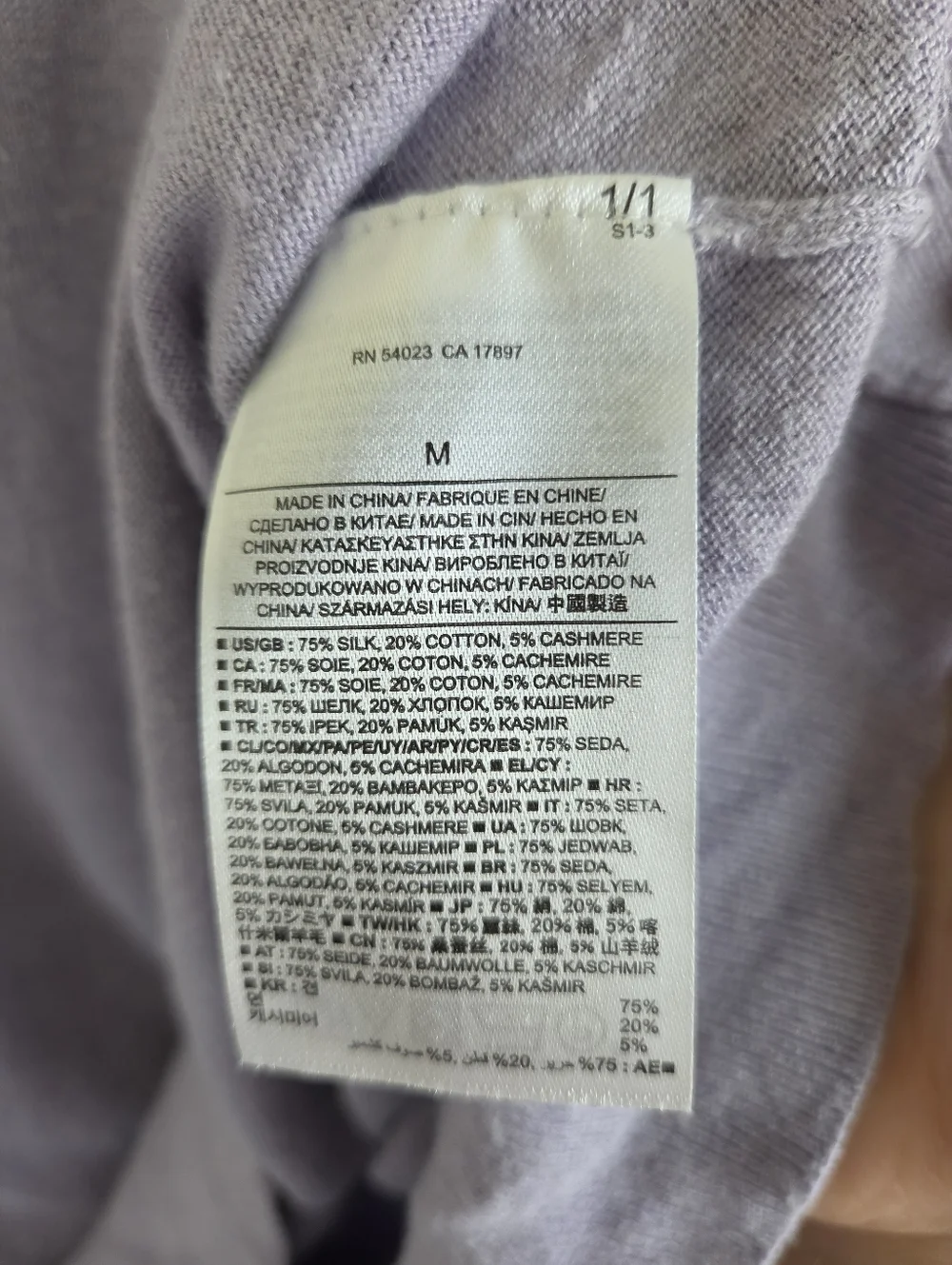 Banana Republic‎ Luxury Blend V-Neck Sweater Lavender Purple Cotton Cashmere M